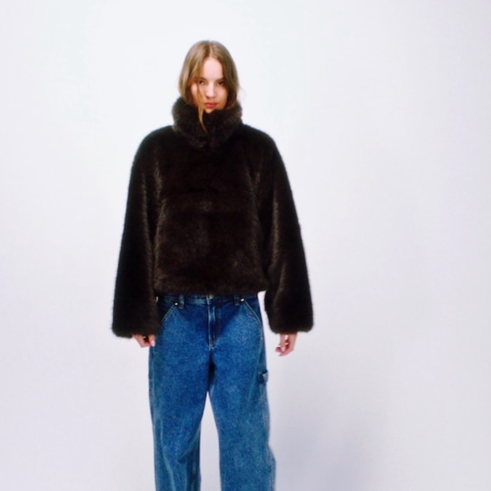 Sandy Liang x GAP Fur half zip